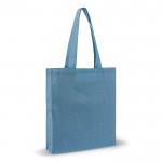 Shopper con manici lunghi in cotone riciclato e poliestere 140g/m² color blu