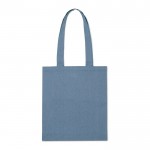 Shopper con manici lunghi in cotone riciclato e poliestere 140g/m² color blu seconda vista