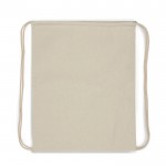 Zainetto con coulisse in cotone da 140g/m² certificato OEKO-TEX® color beige seconda vista