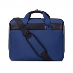 Borsa in r-PET con tracolla regolabile e tasca imbottita per pc 17” color blu seconda vista