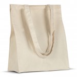 Borsa in tela di cotone 280 g/m² con certificazione OEKO-TEX color beige terza vista