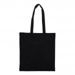 Shopper con soffietto in cotone riciclato da 140 g/m² color nero seconda vista