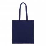 Shopper con soffietto in cotone riciclato da 140 g/m² color blu scuro seconda vista