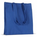 Shopper con soffietto in cotone riciclato da 140 g/m² color blu terza vista