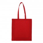 Shopper con soffietto in cotone riciclato da 140 g/m² color rosso seconda vista