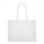 Borsa con soffietto e manici coordinati in cotone riciclato 140 g/m² color bianco seconda vista