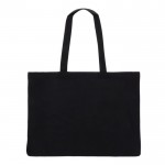 Borsa con soffietto e manici coordinati in cotone riciclato 140 g/m² color nero seconda vista