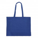 Borsa con soffietto e manici coordinati in cotone riciclato 140 g/m² color blu seconda vista