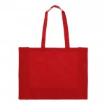 Borsa con soffietto e manici coordinati in cotone riciclato 140 g/m² color rosso seconda vista