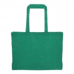 Borsa con soffietto e manici coordinati in cotone riciclato 140 g/m² color verde scuro seconda vista