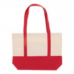 Borsa di cotone OEKO-TEX con base e manici colorati da 280 g/m² color rosso seconda vista