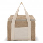 Borsa termica in un mix di juta e cotone adatta per 6 lattine color beige seconda vista