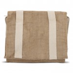 Borsa termica in un mix di juta e cotone adatta per 6 lattine color beige quinta vista