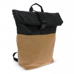 Zaino roll-top in rPET e sughero con scomparto per pc e tablet da 15'' color nero