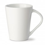 Mug in porcellana dalla forma conica con manico triangolare 270ml color bianco