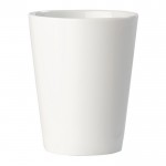 Mug in porcellana dalla forma conica con manico triangolare 270ml color bianco terza vista