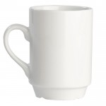 Tazza in porcellana bianca impilabile da 160ml color bianco seconda vista