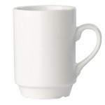 Tazza in porcellana bianca impilabile da 160ml color bianco quarta vista