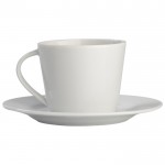 Tazza da cappuccino con piattino in porcellana da 160ml color bianco terza vista