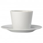 Tazza da cappuccino con piattino in porcellana da 160ml color bianco quarta vista