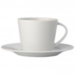 Tazza da cappuccino con piattino in porcellana da 160ml color bianco quinta vista