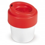 Tazza da asporto con tappo colorato in bioplastica riciclabile 240ml color rosso