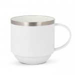 Tazza impilabile in acciaio riciclato con interno in ceramica da 330ml color bianco