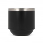 Tazza impilabile in acciaio riciclato con interno in ceramica da 330ml color nero terza vista