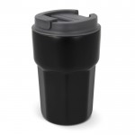 Bicchiere da asporto in acciaio con tappo a vite in silicone 350ml color nero