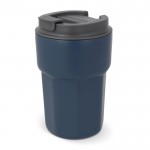 Bicchiere da asporto in acciaio con tappo a vite in silicone 350ml color blu scuro