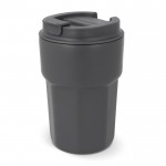 Bicchiere da asporto in acciaio con tappo a vite in silicone 350ml color grigio