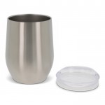 Bicchiere in acciaio inox a doppia parete con tappo trasparente 300ml color argento seconda vista