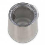 Bicchiere in acciaio inox a doppia parete con tappo trasparente 300ml color argento quarta vista