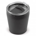 Bicchierino da viaggio in acciaio con tappo a vite in plastica 180ml color nero