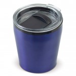 Bicchierino da viaggio in acciaio con tappo a vite in plastica 180ml color blu scuro