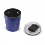 Bicchierino da viaggio in acciaio con tappo a vite in plastica 180ml color blu scuro seconda vista