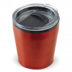 Bicchierino da viaggio in acciaio con tappo a vite in plastica 180ml color rosso scuro