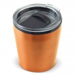 Bicchierino da viaggio in acciaio con tappo a vite in plastica 180ml color arancione