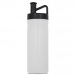 Borraccia sportiva in plastica con tappo ergonomico con bocchino 500ml color nero trasparente