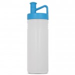 Borraccia sportiva in plastica con tappo ergonomico con bocchino 500ml color azzurro trasparente