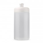 Borraccia sportiva realizzata con una bioplastica BPA free 500ml color bianco trasparente