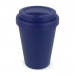 Bicchiere da asporto in plastica riciclata in colori vivaci 250ml color blu scuro