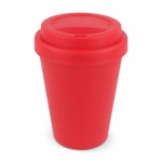 Bicchiere da asporto in plastica riciclata in colori vivaci 250ml color rosso