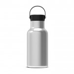 Borraccia in acciaio inox con rivestimento in polvere e manico 350ml color argento