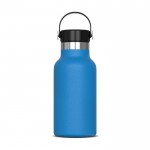 Borraccia in acciaio inox con rivestimento in polvere e manico 350ml color azzurro