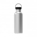 Borraccia in acciaio inox con rivestimento in polvere e manico 500ml color argento