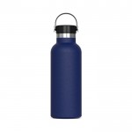 Borraccia in acciaio inox con rivestimento in polvere e manico 500ml color blu scuro