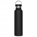 Borraccia in acciaio inox con rivestimento in polvere e manico 650ml color nero