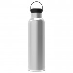 Borraccia in acciaio inox con rivestimento in polvere e manico 650ml color argento