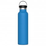 Borraccia in acciaio inox con rivestimento in polvere e manico 650ml color azzurro